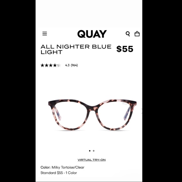 Quay All Nighter Blue Blocking Glasses - Picture 3 of 9